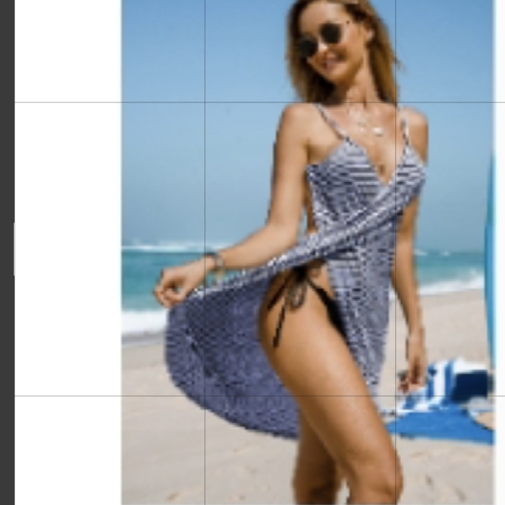 Cupshe Black and White Striped Swim Coverup